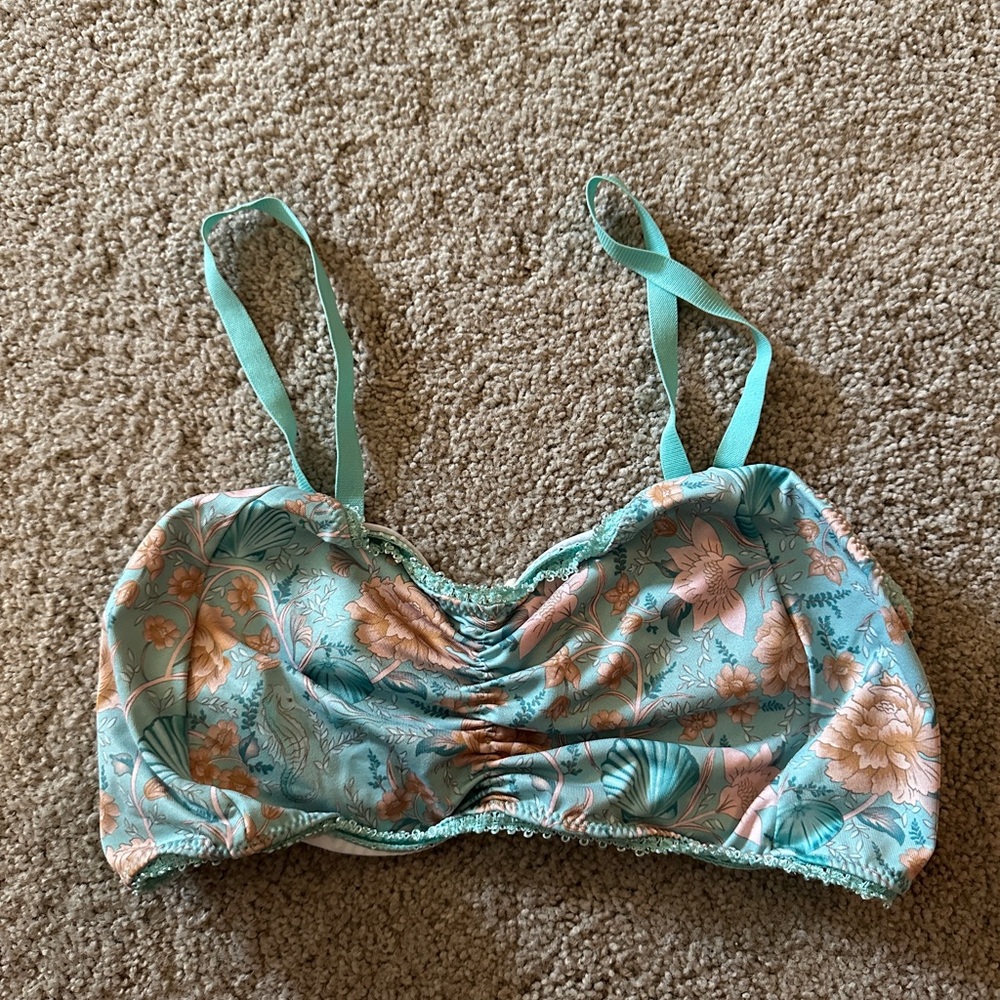 Spell Blue Seashell Bralette Euc - image 3
